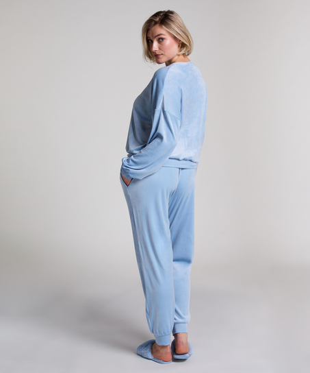 Jogginghose Velours, Blau