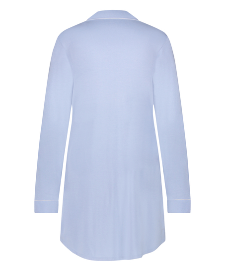 Langärmeliges Jersey-Hemdkleid Essential, Blau