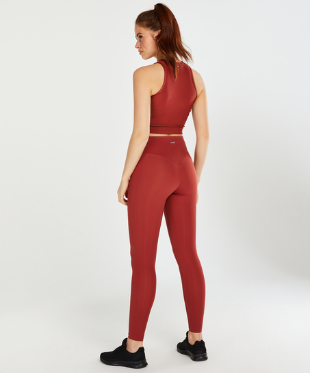 HKMX Sport Cropped Tank Top Twisted Rib, Rot