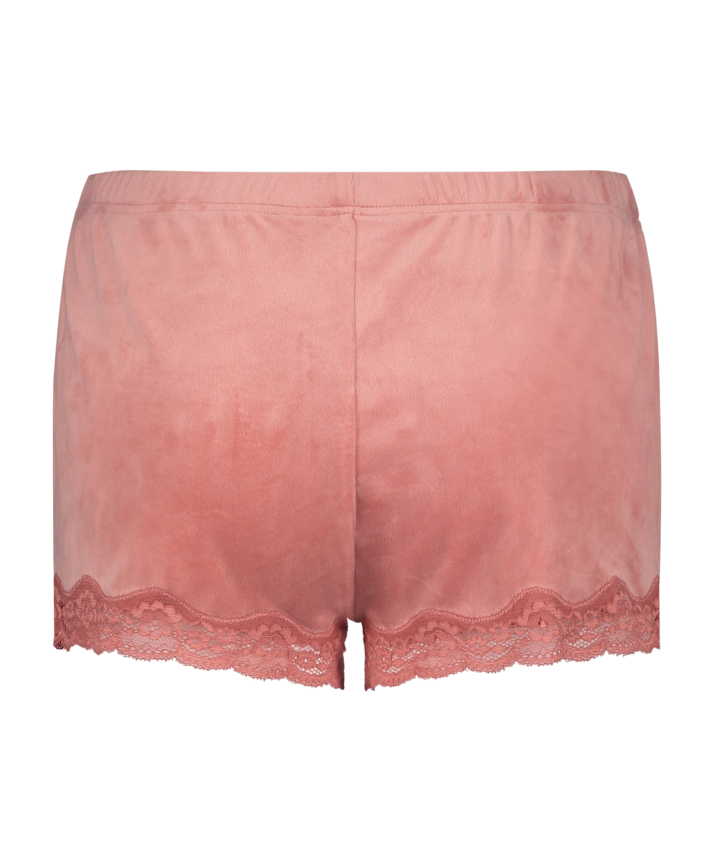 Short velours dentelle, Rose, main