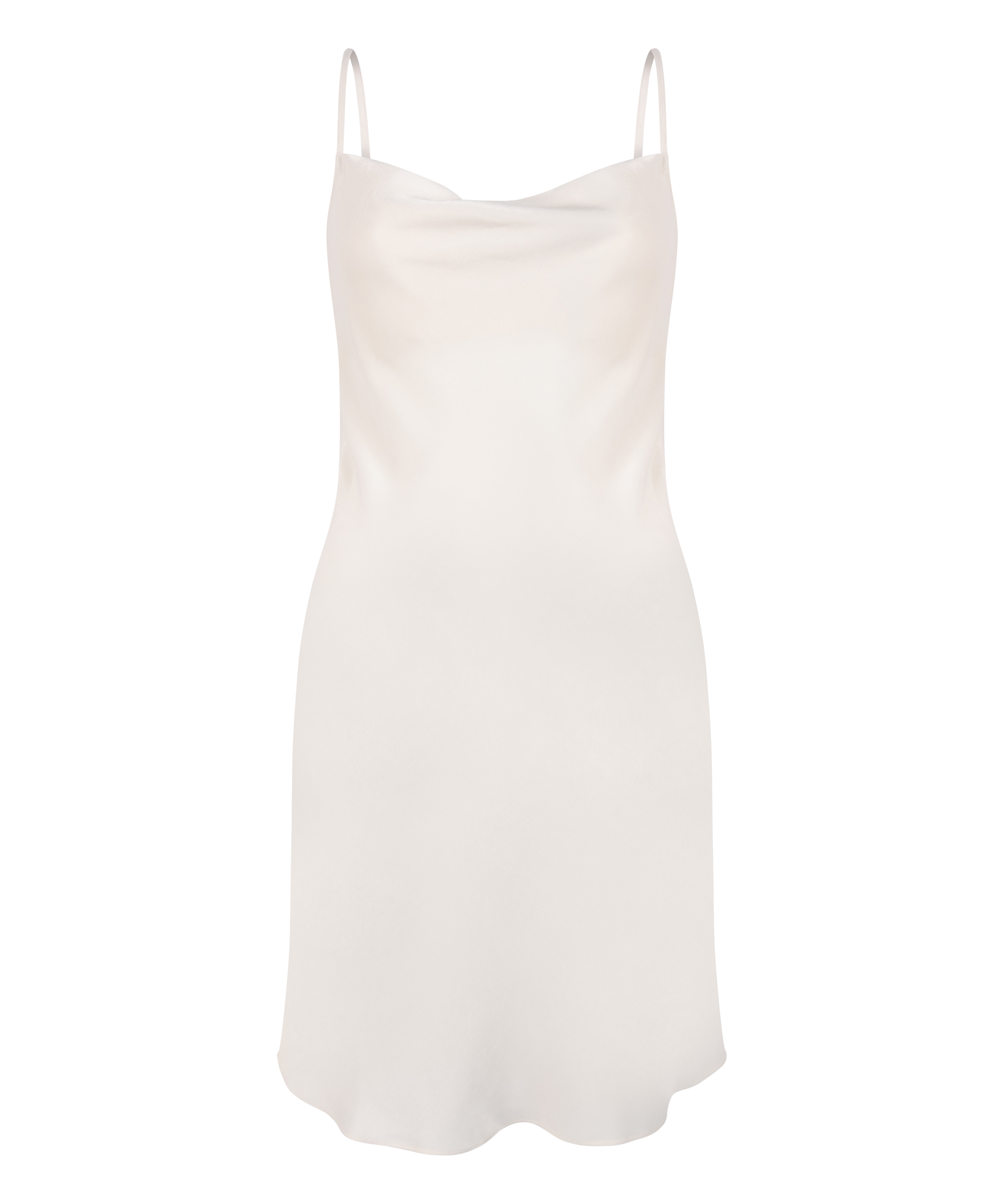 Satin-Slipdress Minimal, Weiß, main