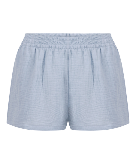 Musselin-Shorts, Blau