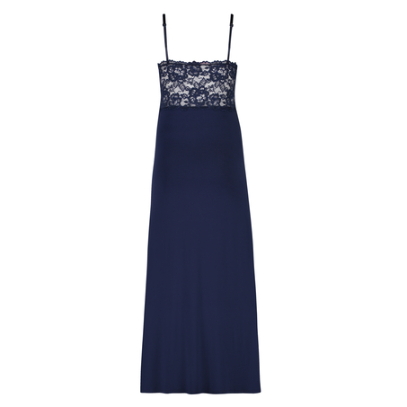 Langes Slipdress, Modal Lace, Blau