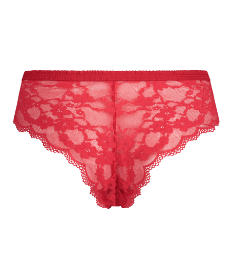 Slip br&eacute;silien jambe haute Iva Curvy, Rouge