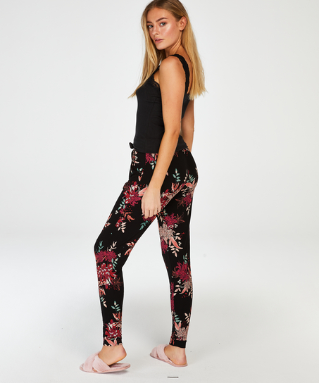 Rib Cami-Top Lace, Schwarz