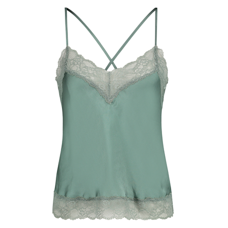 Cami Top Satin Spitze, Gr&uuml;n