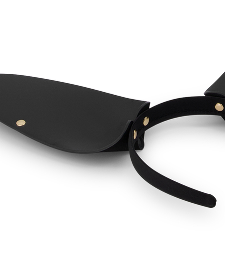 Serre-t&ecirc;te en similicuir Bunny, Noir