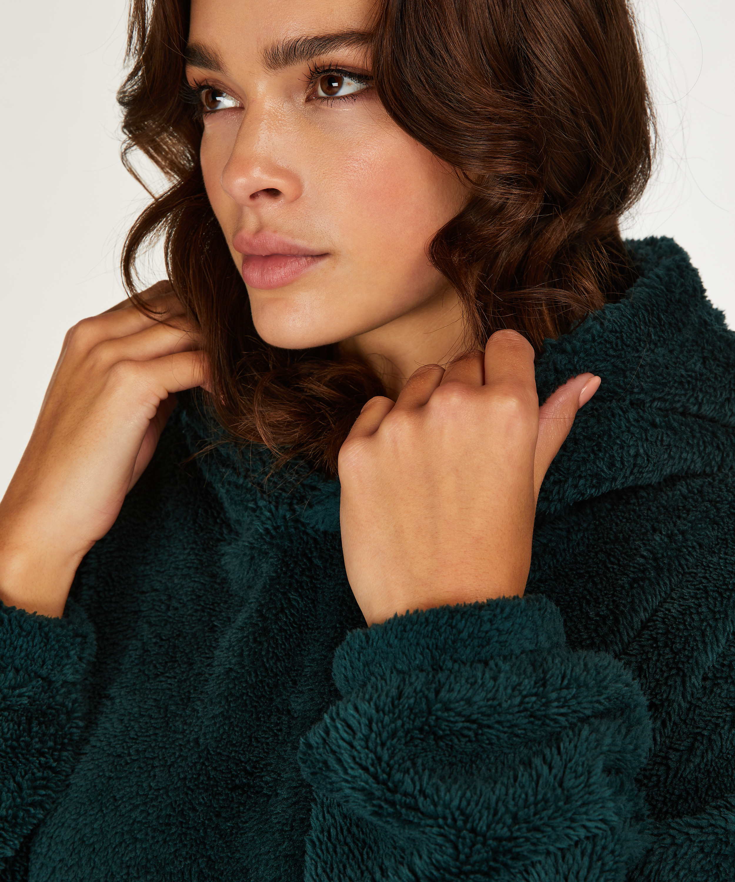 Kleid aus Snuggle Fleece Lounge, gr&uuml;n, main