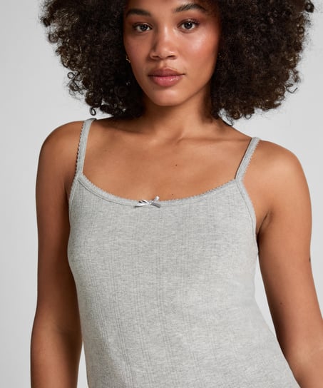 Pointelle-Camisole, Grau