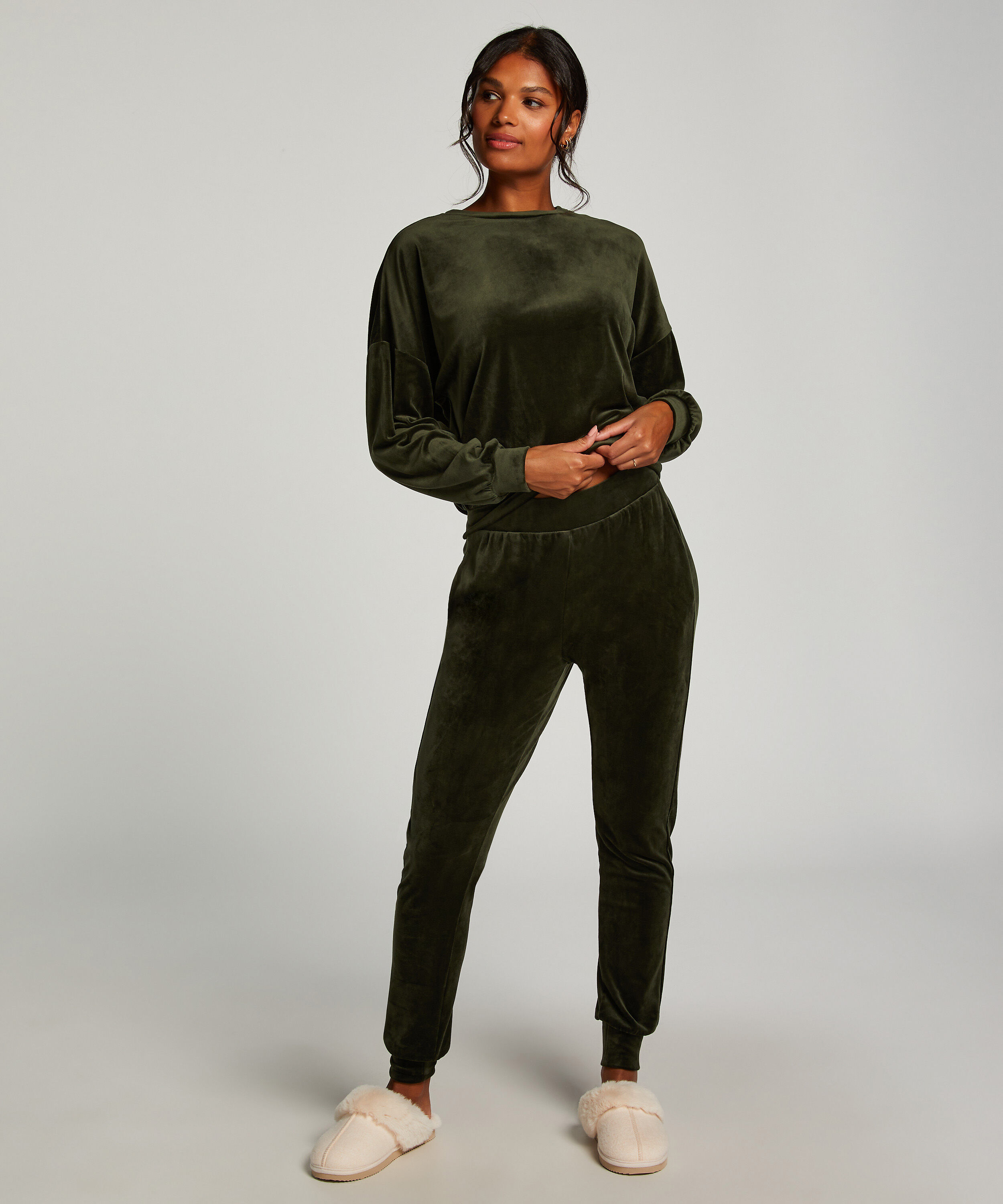 Petite Pantalon de jogging en Velours, Vert