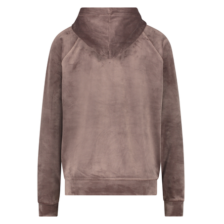Hoodie en velours, Marron