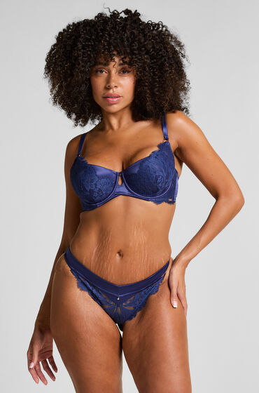 Hunkemöller String jambe haute Grace Bleu