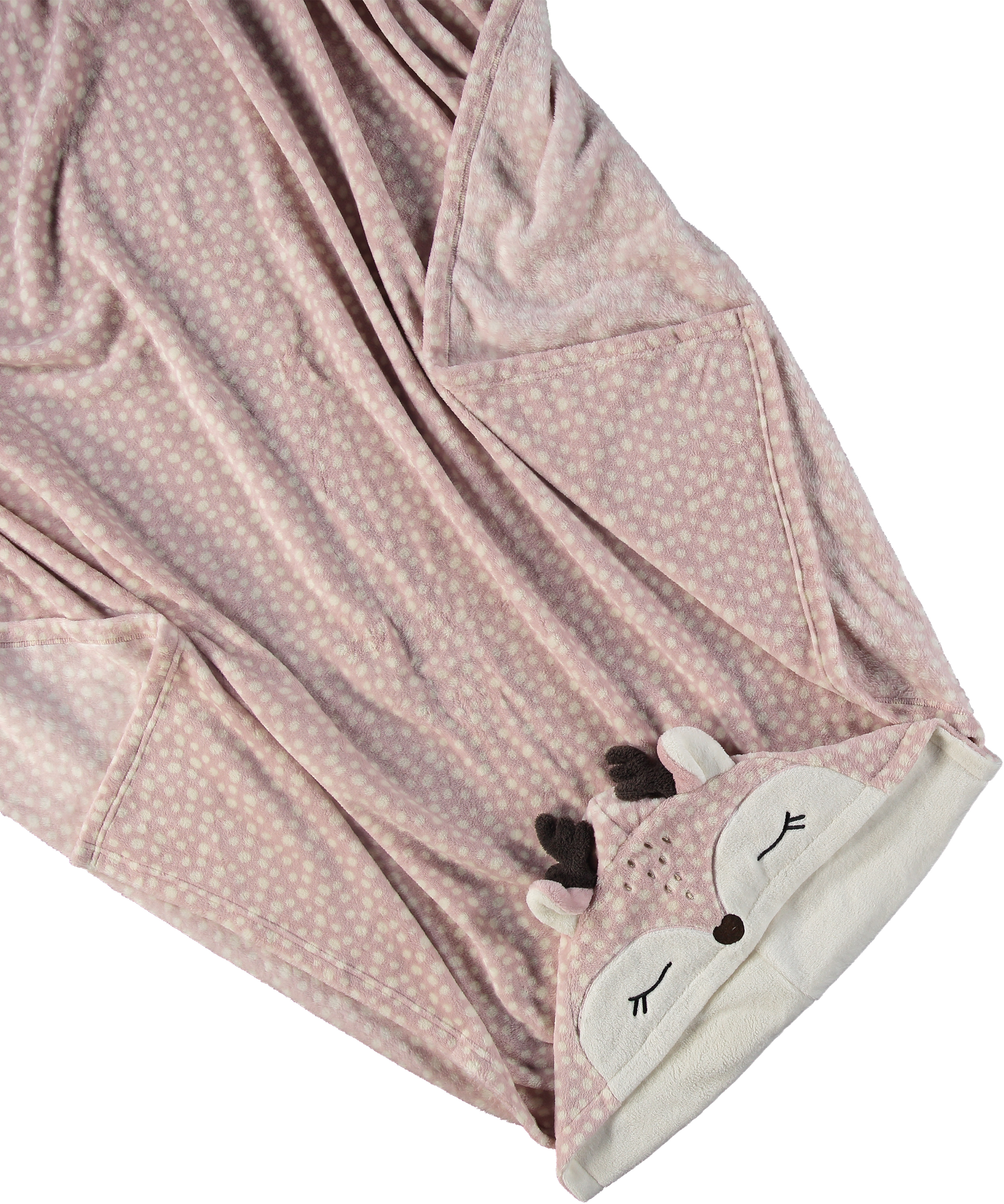 Plaid câlin Renne, Rose, main