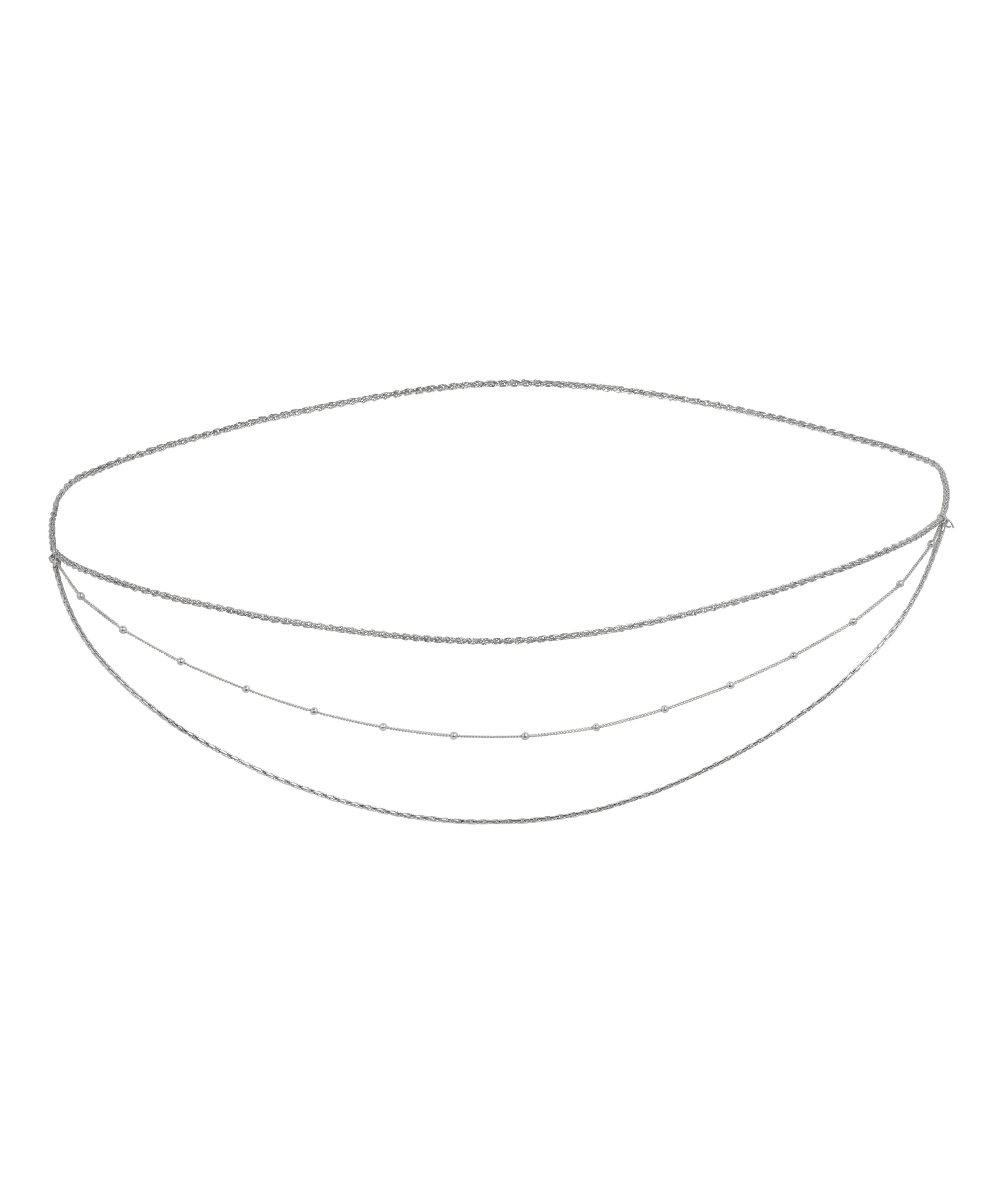 H&uuml;ft-Kette Pearl, Grau, main