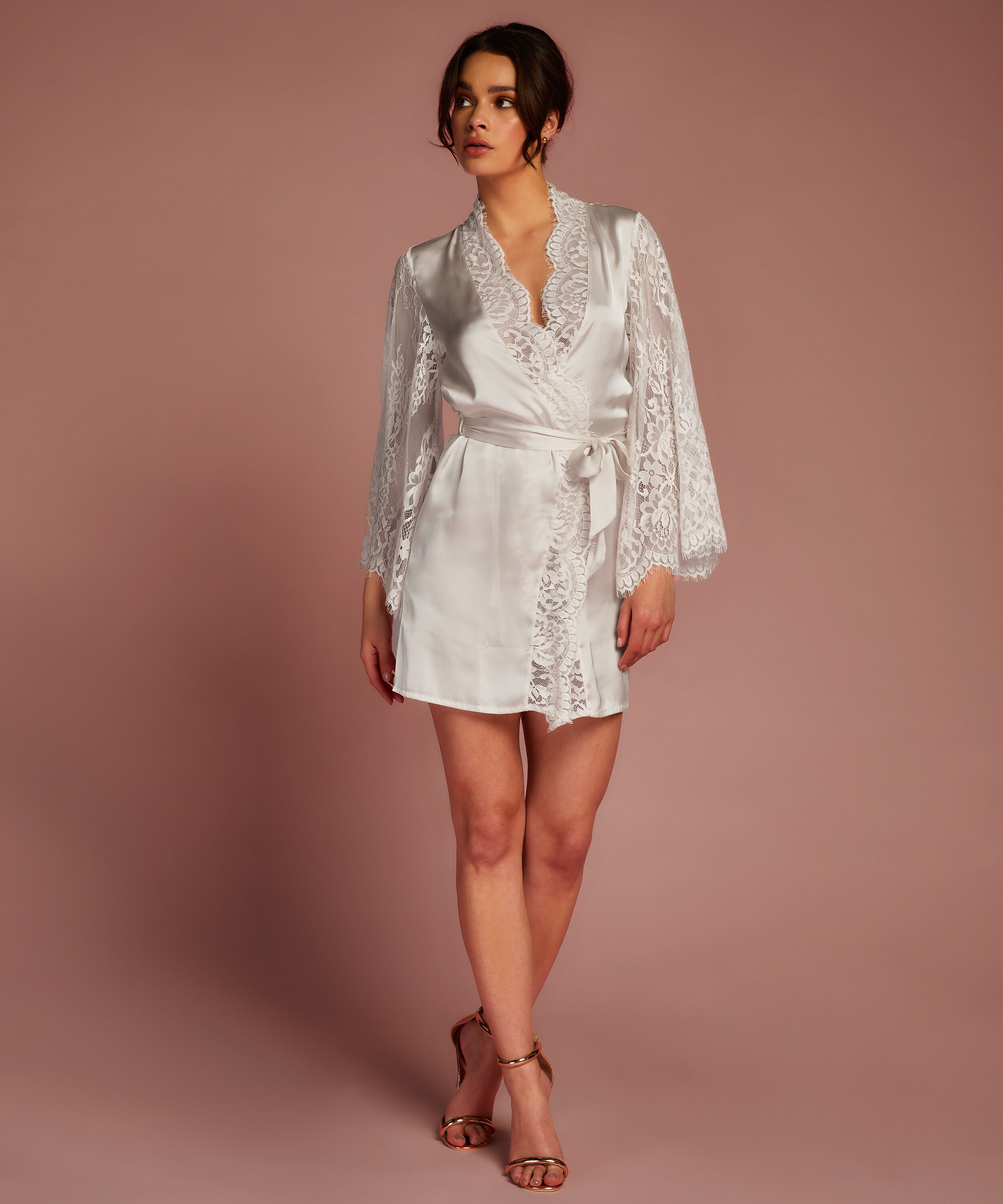 Kimono All Over Lace, Weiß