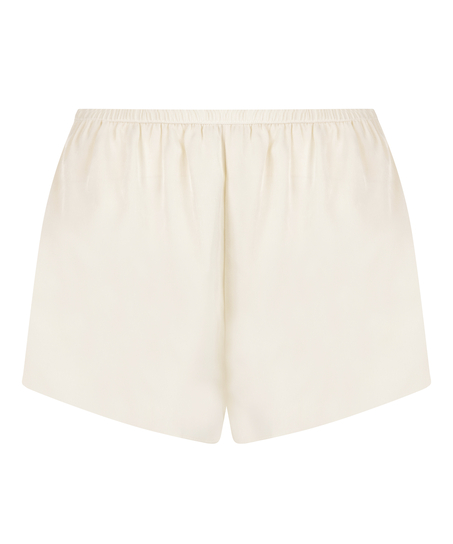 Short en satin Minimal, Blanc