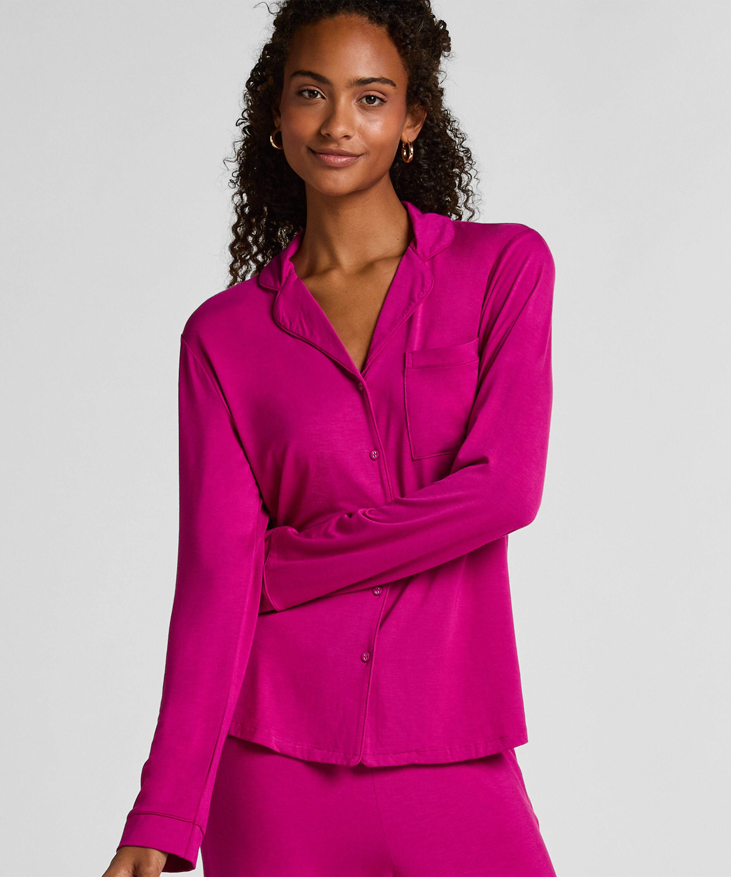 Langärmelige Jersey-Jacke Essential, Rose