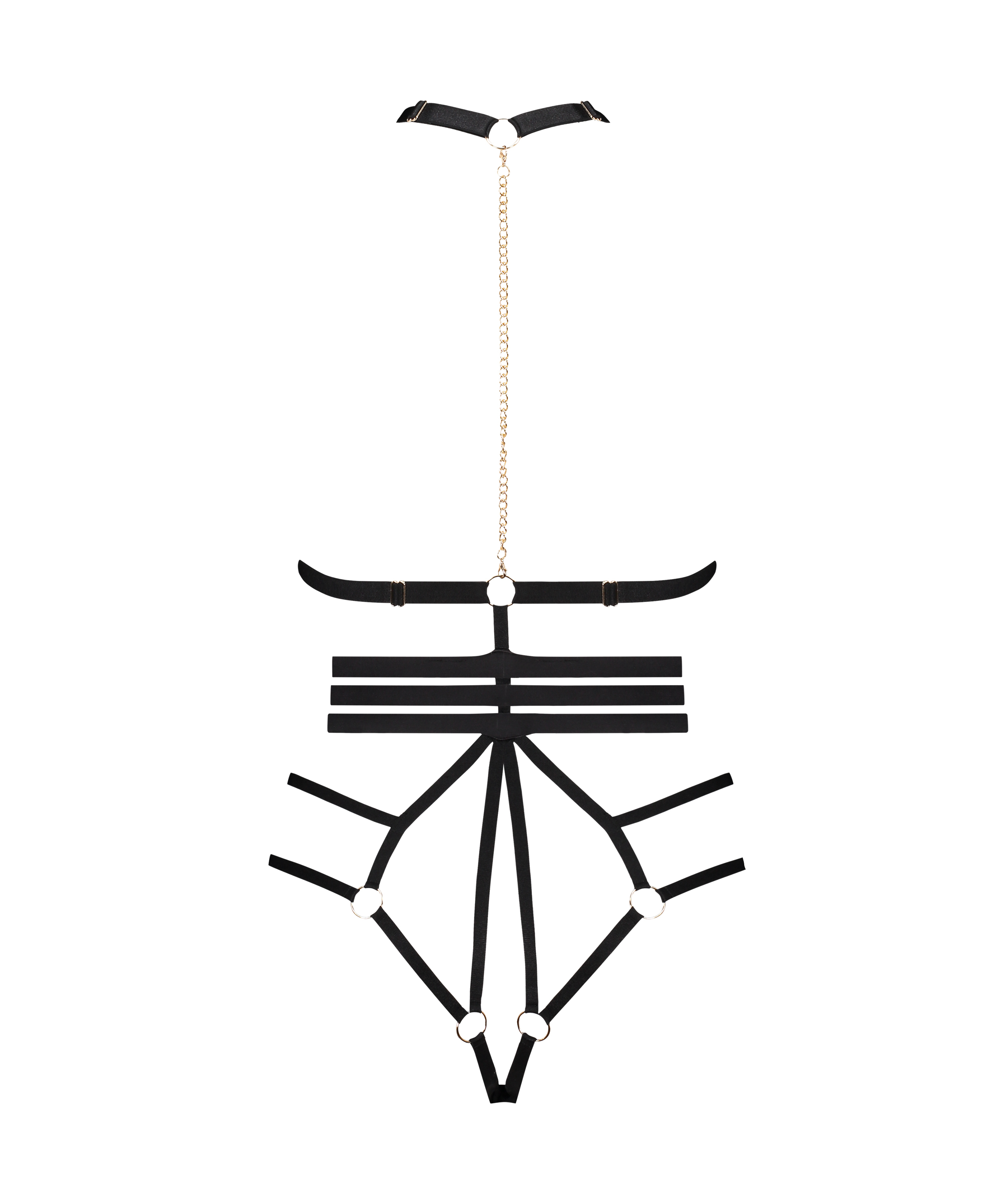 Body mit offenem Schritt Dominatrix, Schwarz, main