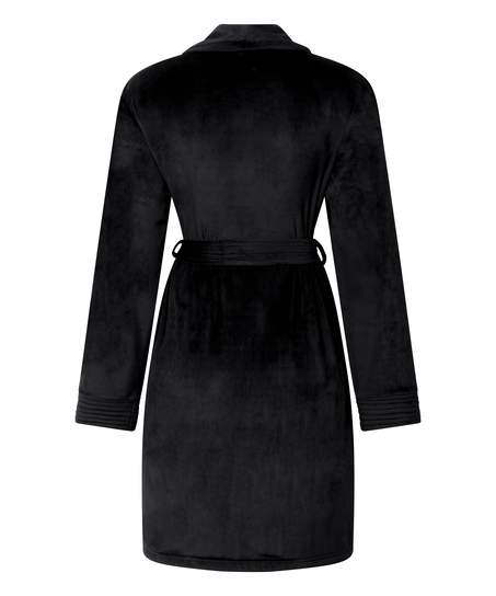 Peignoir court Velours, Noir