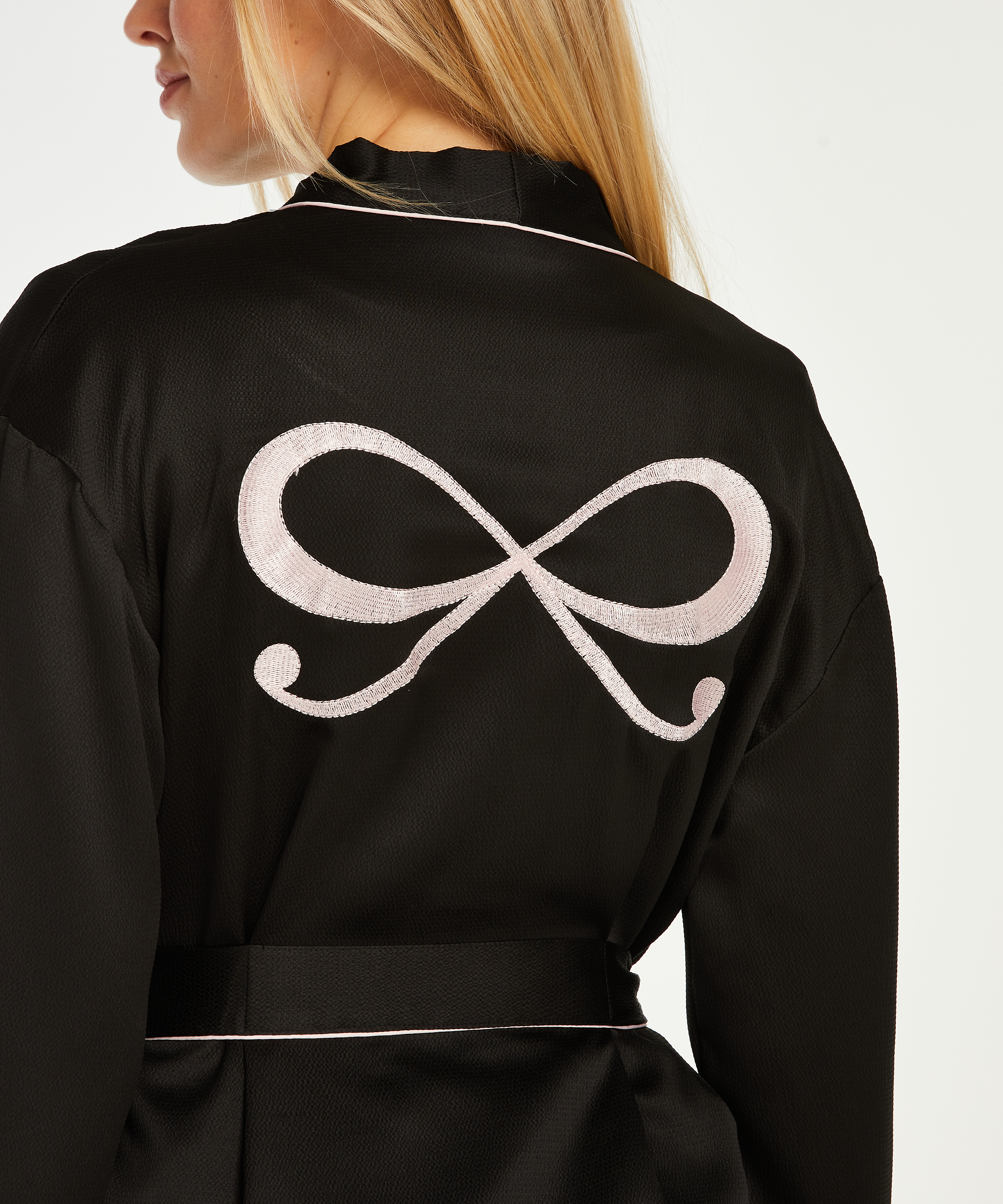 Kimono Satin, Schwarz, main