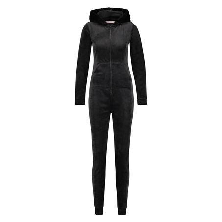 Onesie Velours, Schwarz