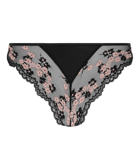 Caro Brazilian mit hohem Beinausschnitt, Schwarz