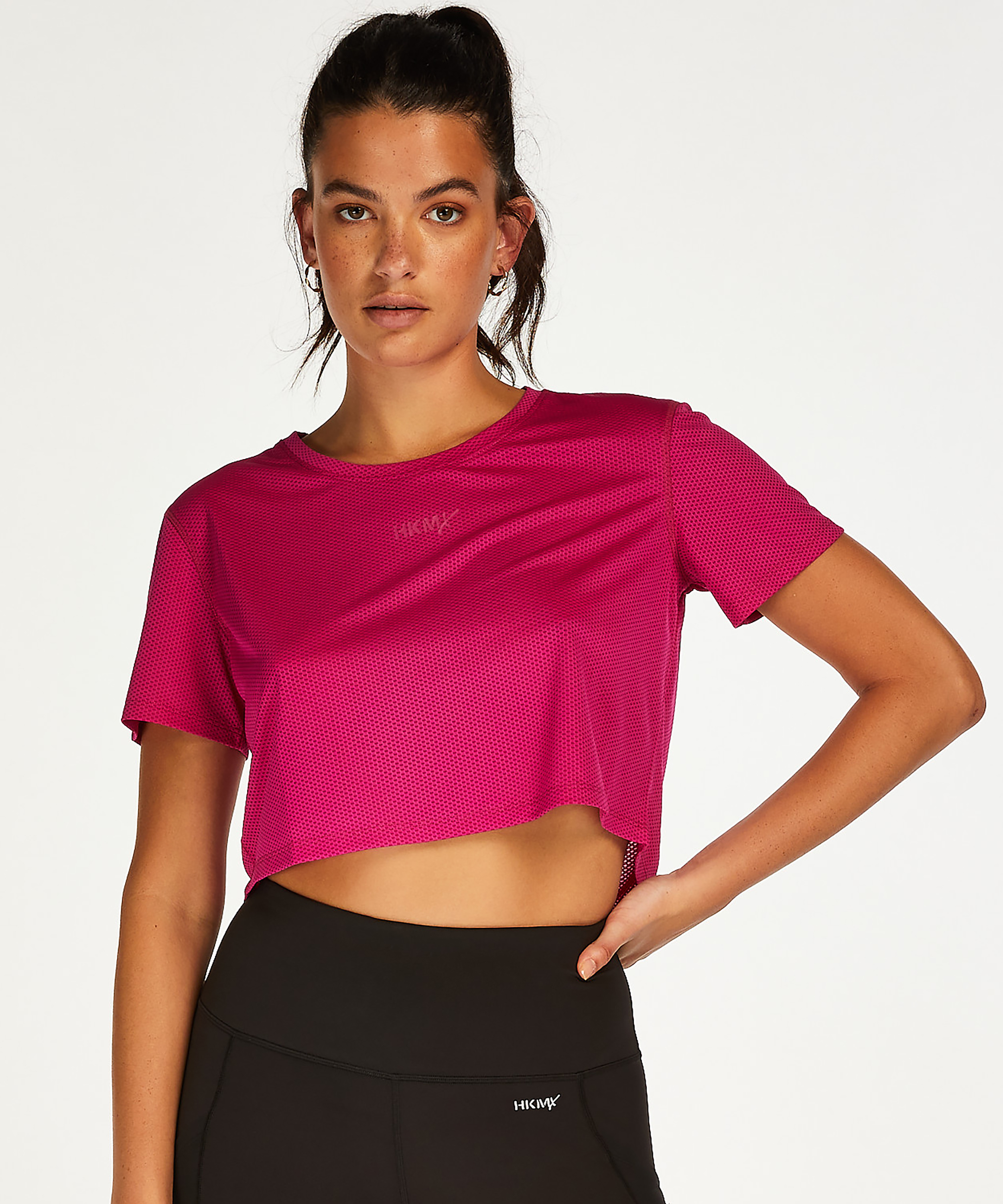 HKMX Crop Top Mesh, Rose, main