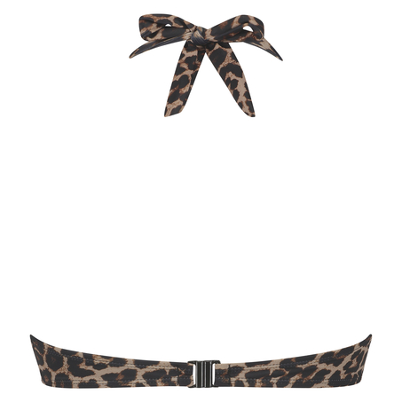 Vorgeformtes Push-up Bügel-Bikinitop Leopard, Beige