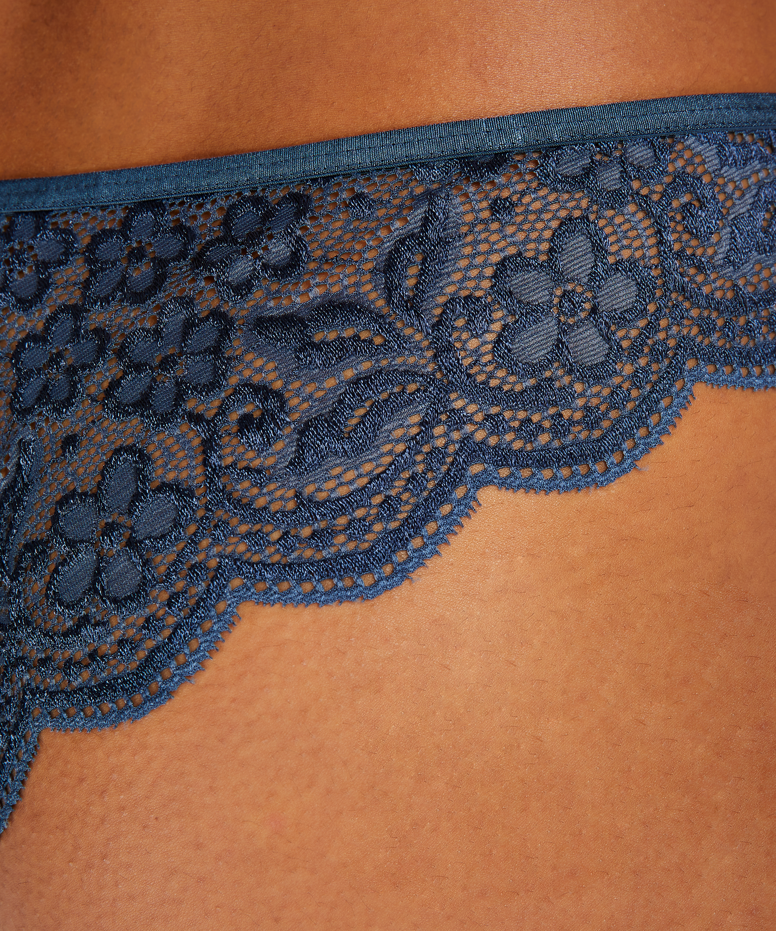 High Leg Brazilian Lace, Blau, main