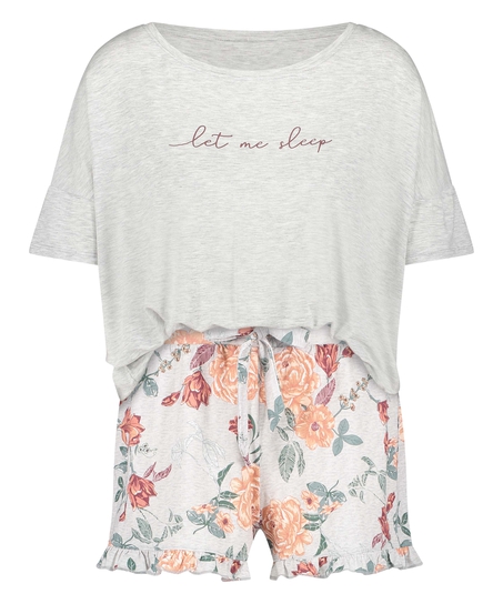 Ensemble de pyjama court, Gris