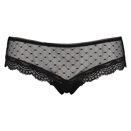 Brazilian Embroidered Mesh, Schwarz