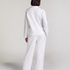 Jacquard Pyjama-Oberteil und Langarm, Weiß