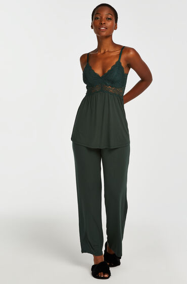 Hunkemöller Tenue de pyjama Vera Lace Vert