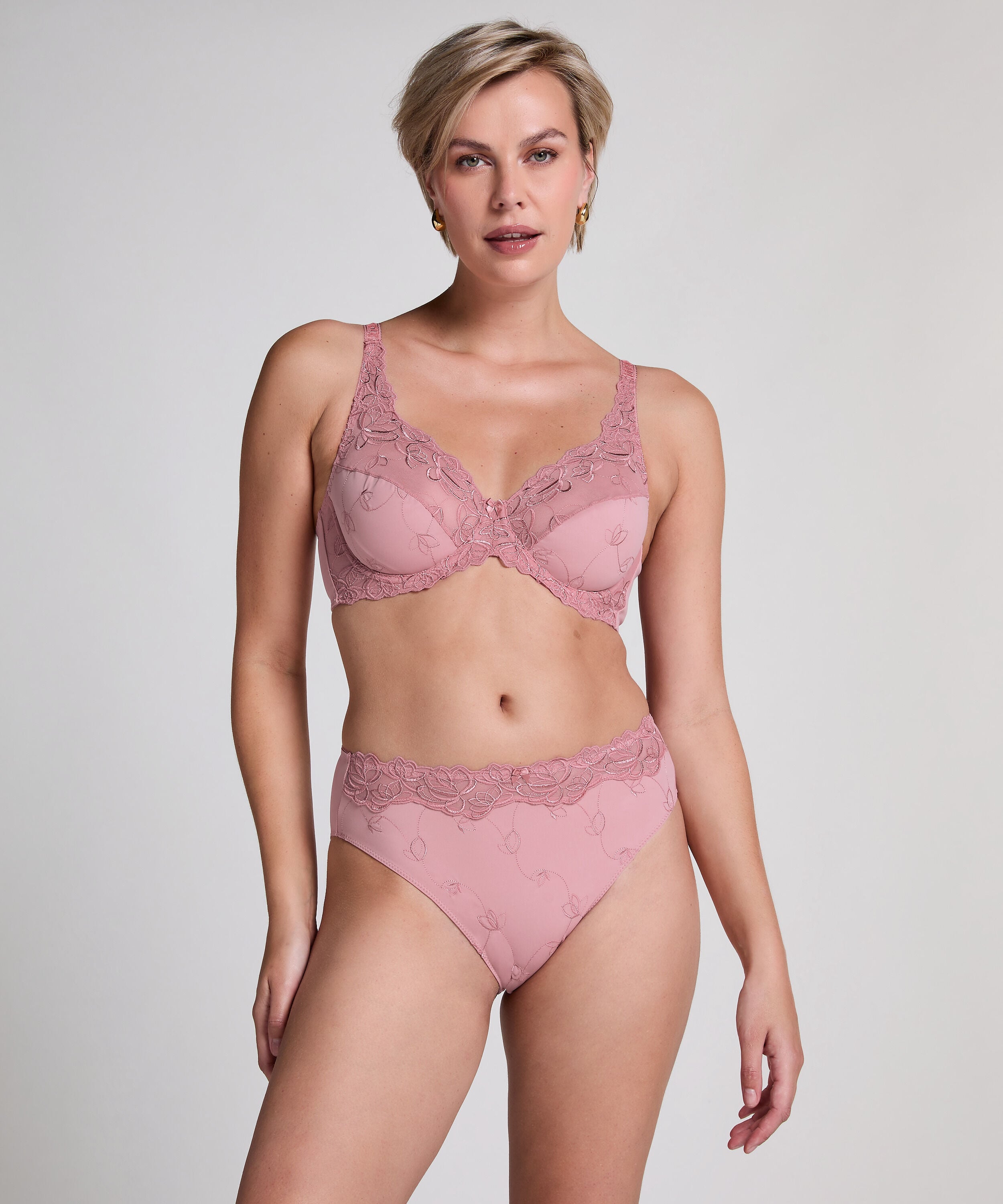 High Waisted Highleg Knickers Diva, Rose