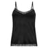 Cami Top Velours Lace, Schwarz