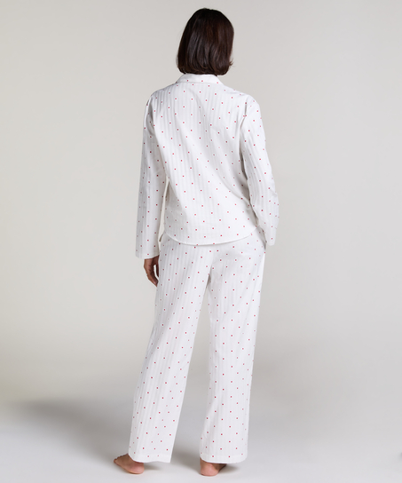 Jacquard Hearts Petite pantalon de pyjama, Blanc