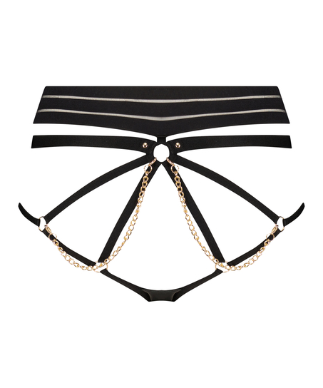 Slip brésilien ouvert à l'entrejambe Domantrix, Noir