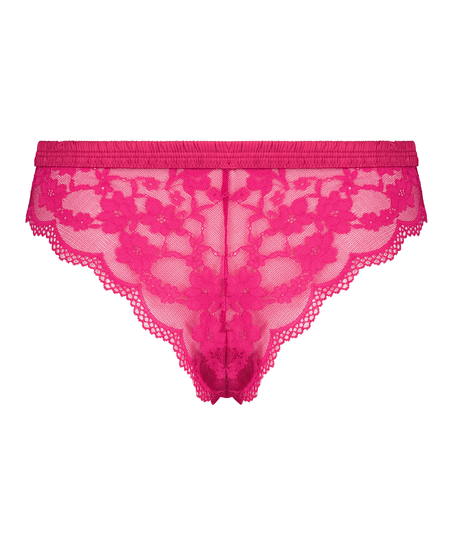 Slip br&eacute;silien jambe haute Iva, Rose