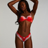 Slip brésilien Lace & Shine, Rouge