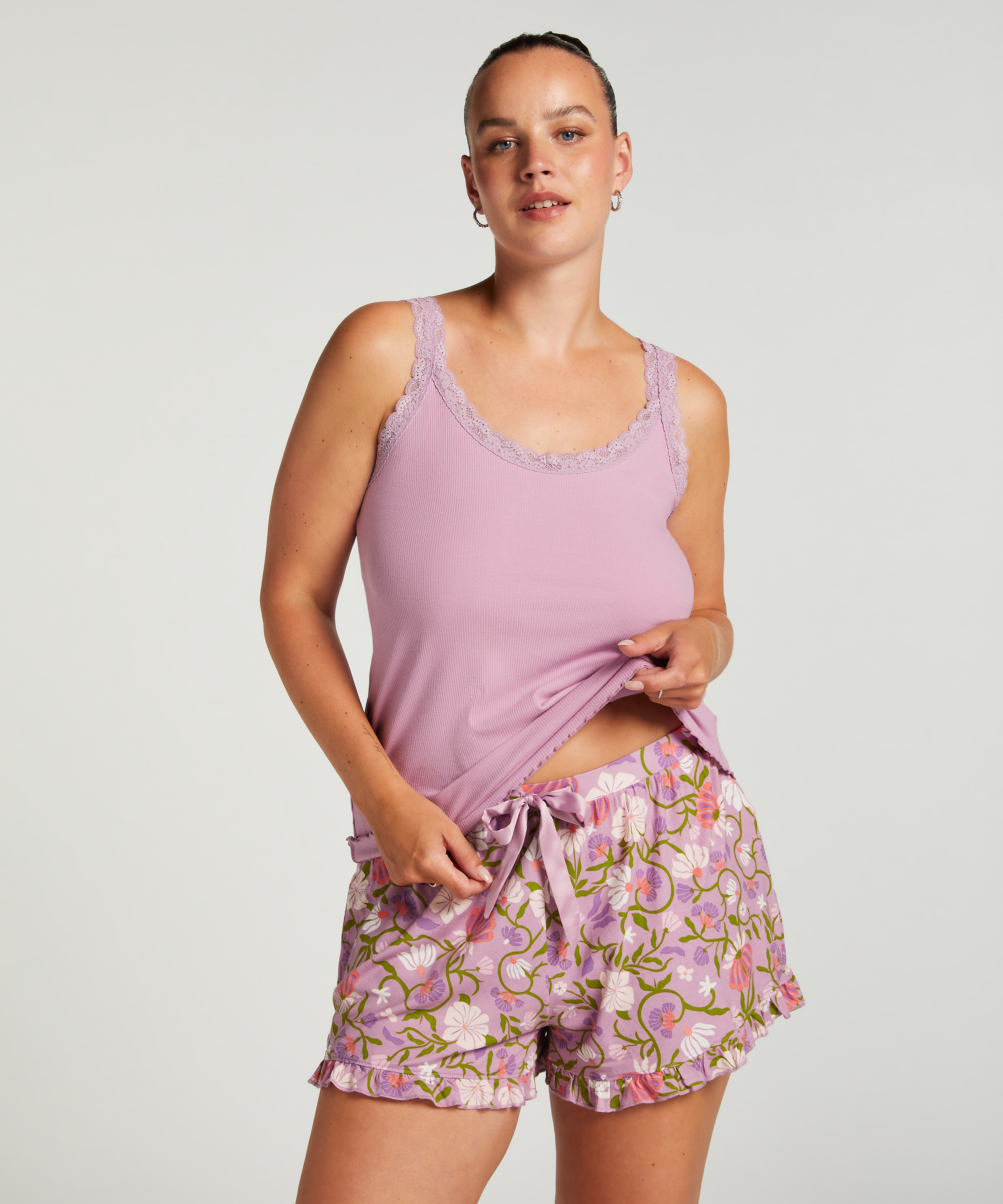 Short de pyjama Jersey, Violet, main