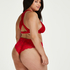 Slip br&eacute;silien jambe haute Iva Curvy, Rouge