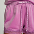 Shorts aus Velours mit Spitze, Rose