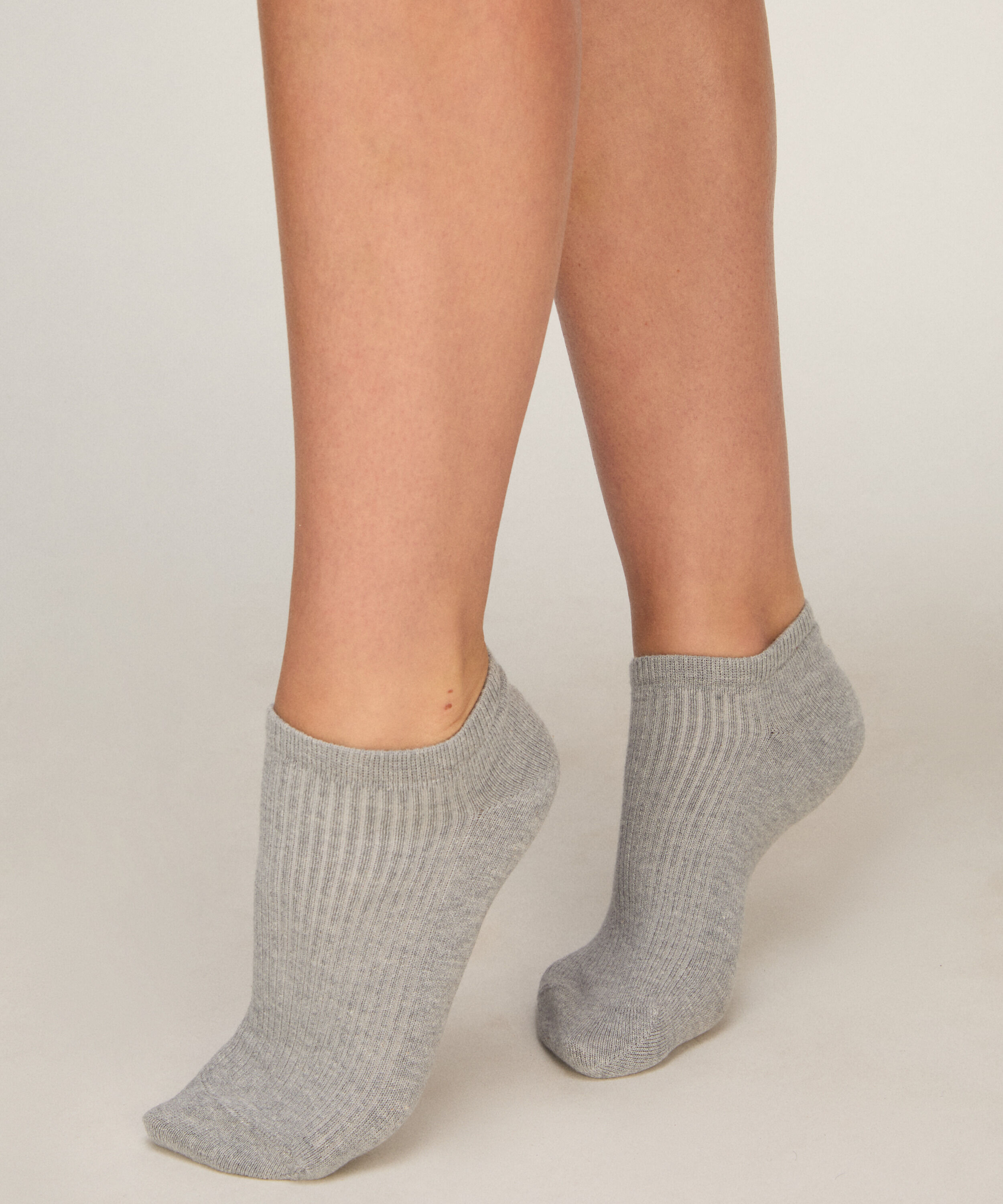 3er-Pack Baumwoll-Sneakersocken, Grau