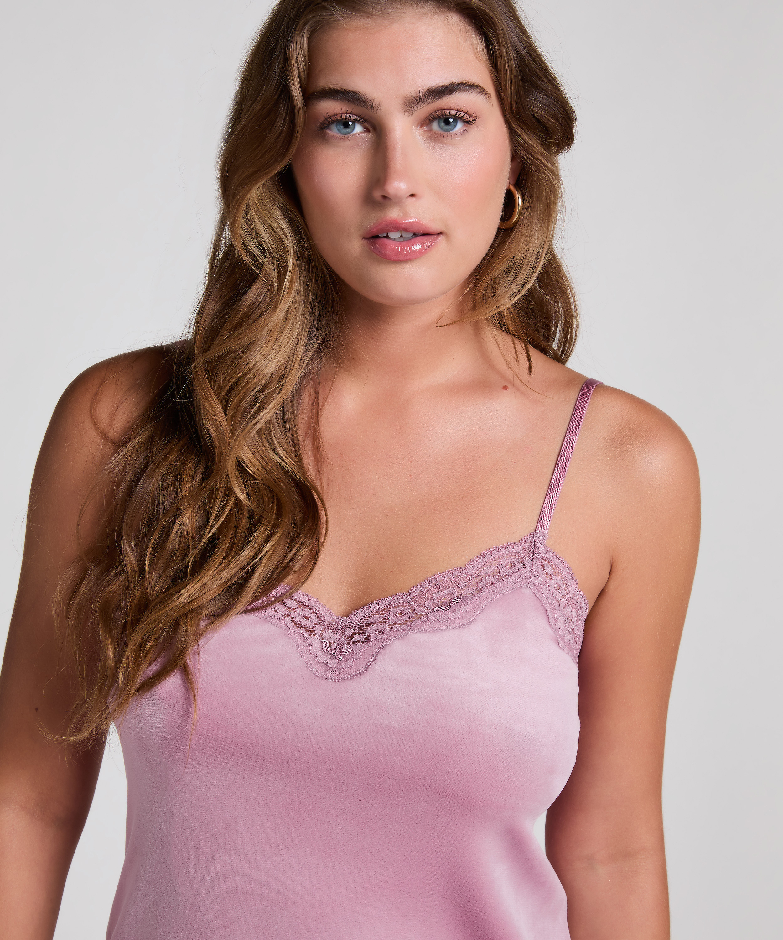 Cami Top Velours Lace, Lila, main