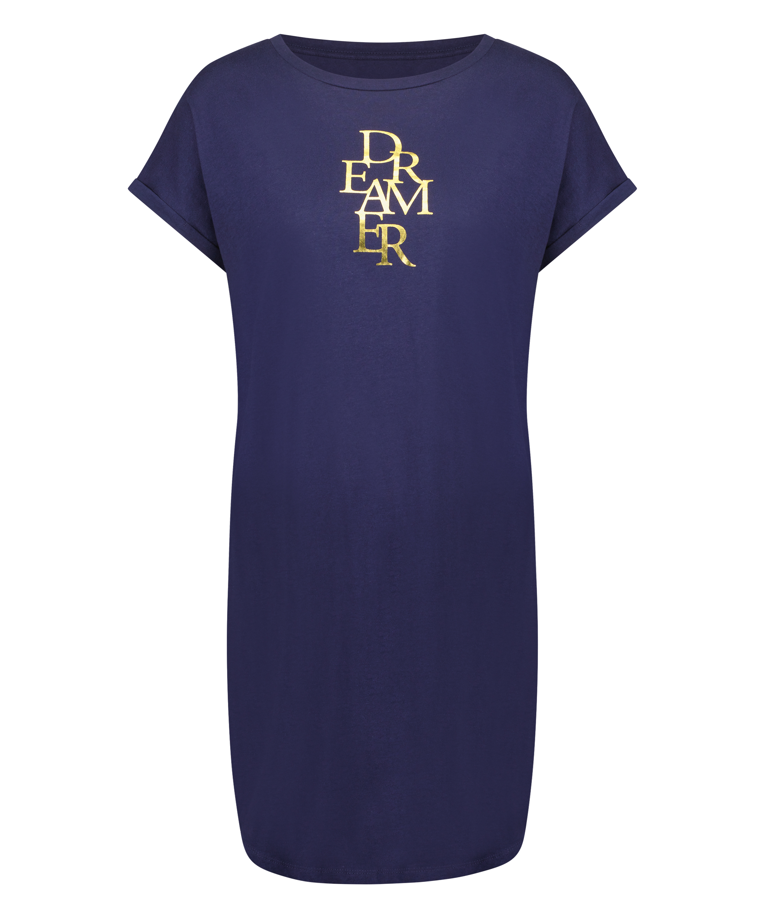 Nachthemd Rundhalsausschnitt, Blau, main