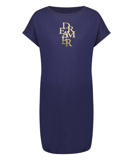 Nachthemd Rundhalsausschnitt, Blau