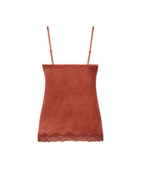 Camisole velours Dentelle, Marron