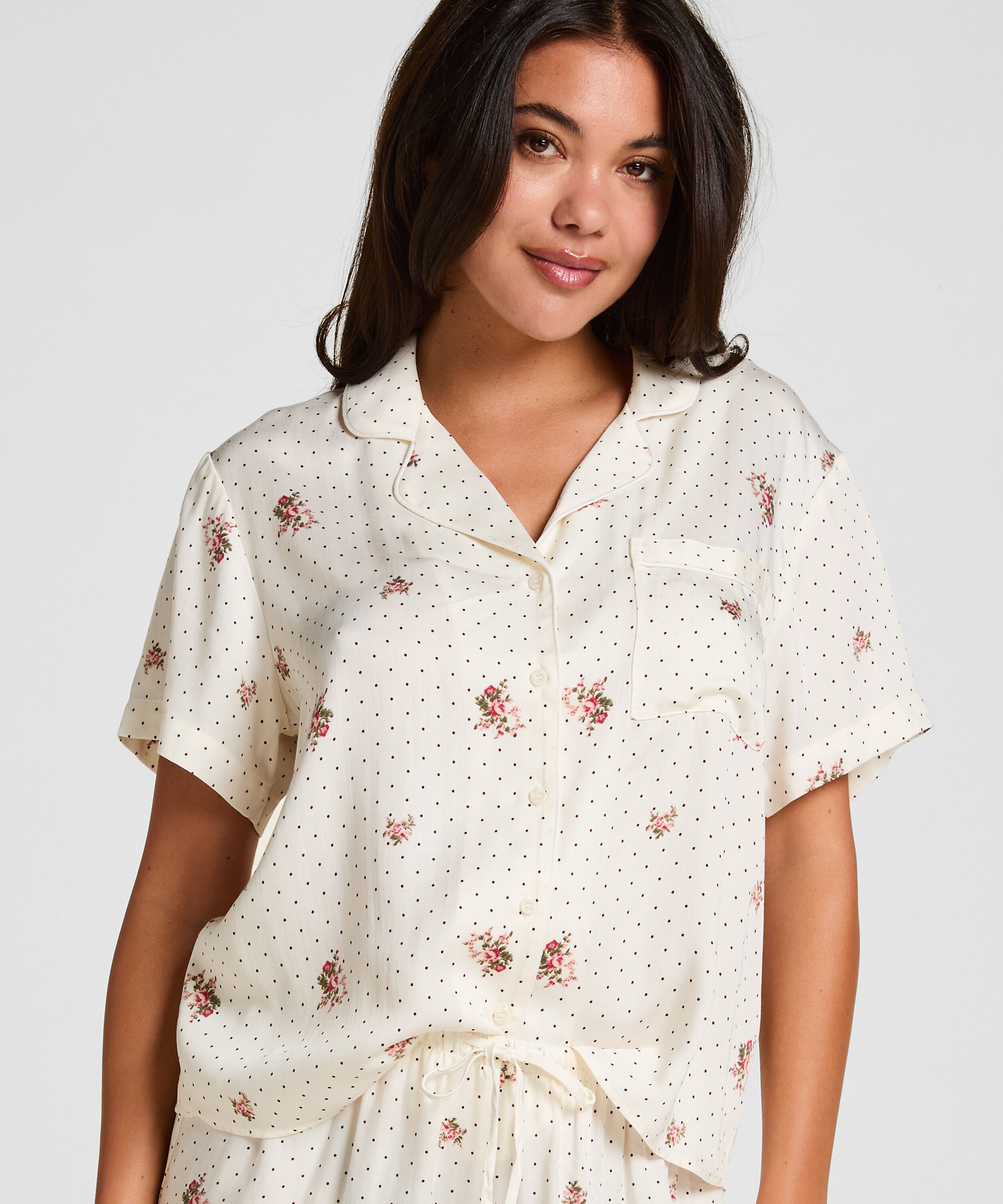 Veste de pyjama Satin, Blanc Veste de pyjama Satin, Blanc