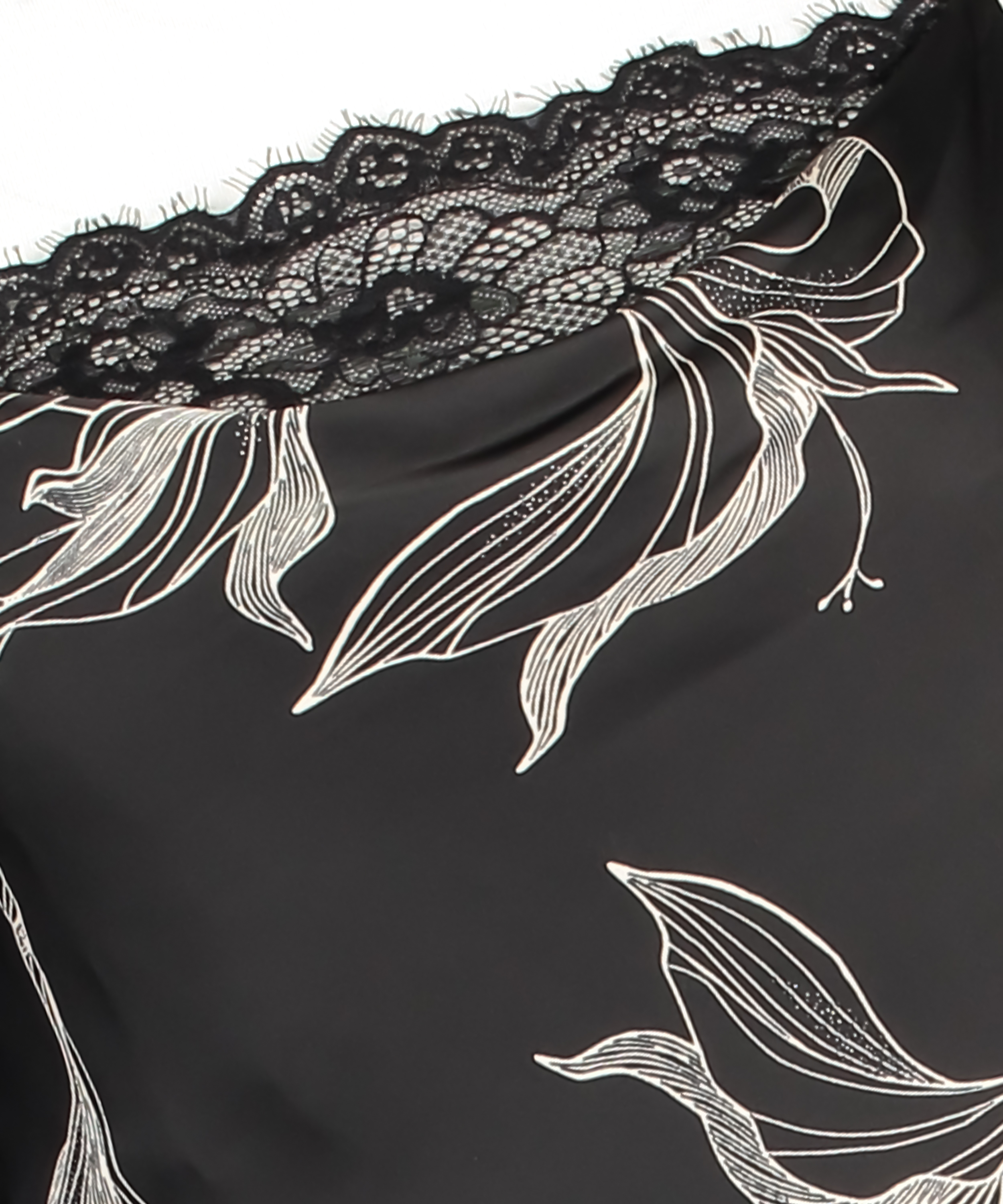 Slip-Dress Satin Lotus, Schwarz, main