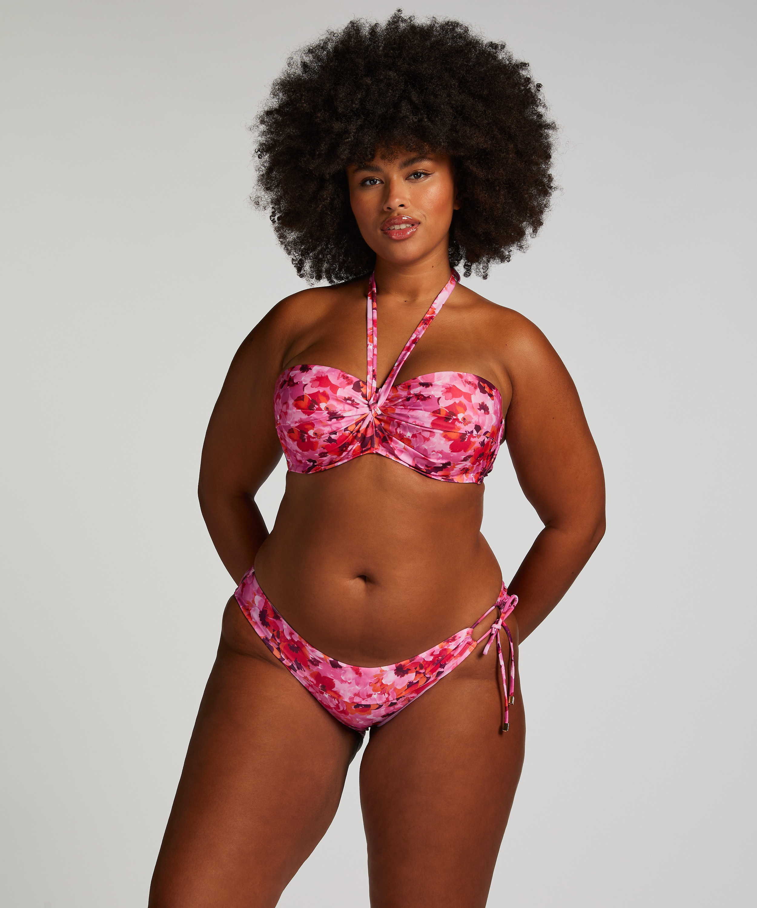 Haut de bikini Floral Taille E +, Rose, main
